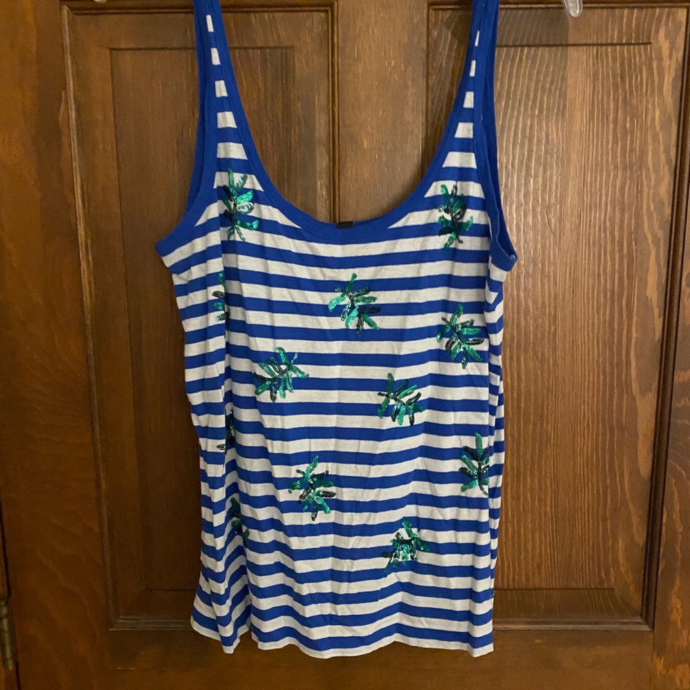J. Crew - cotton tank w/ sequin detail -Size M